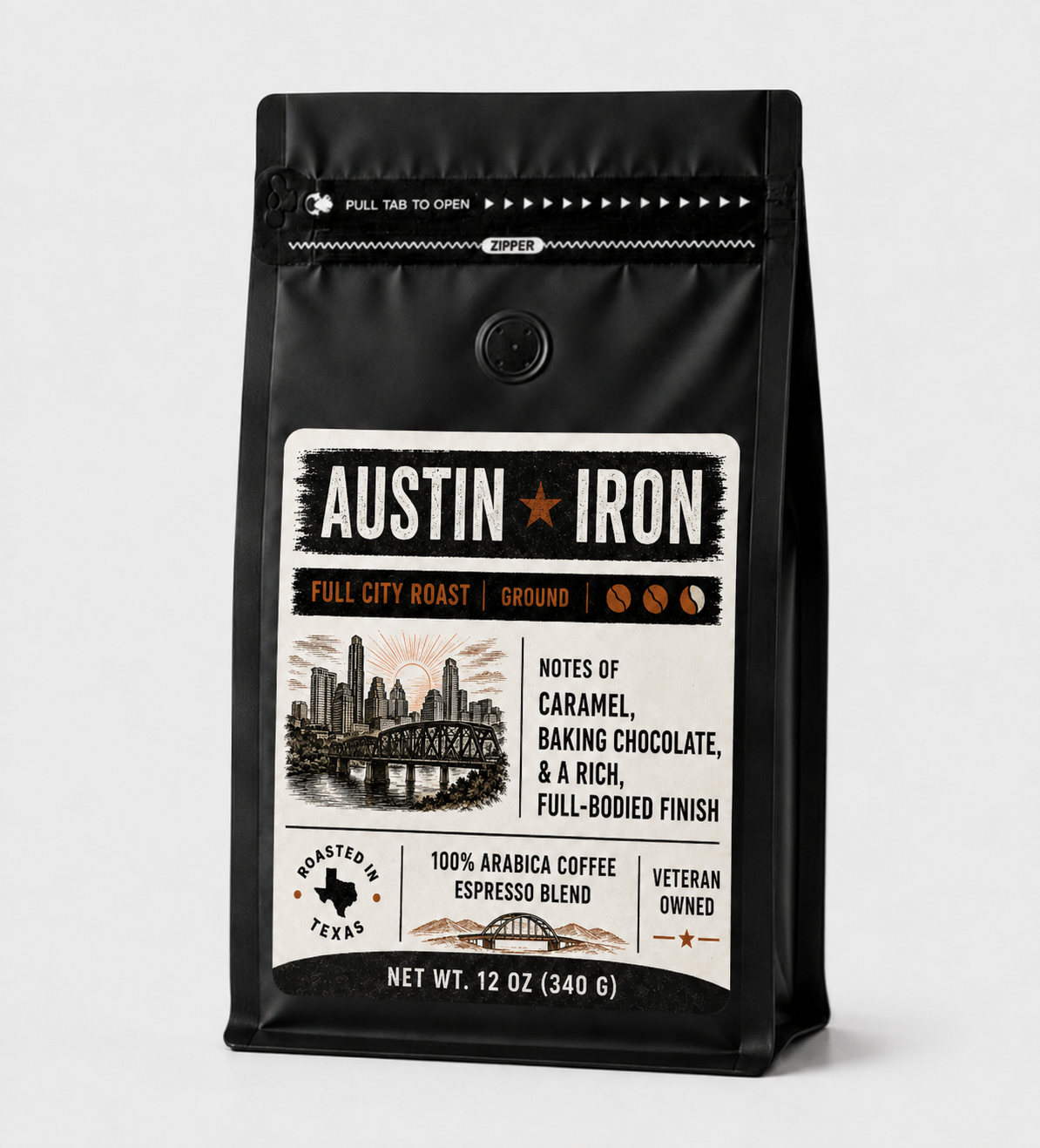 AUSTIN IRON ESPRESSO - Full City, 12 oz