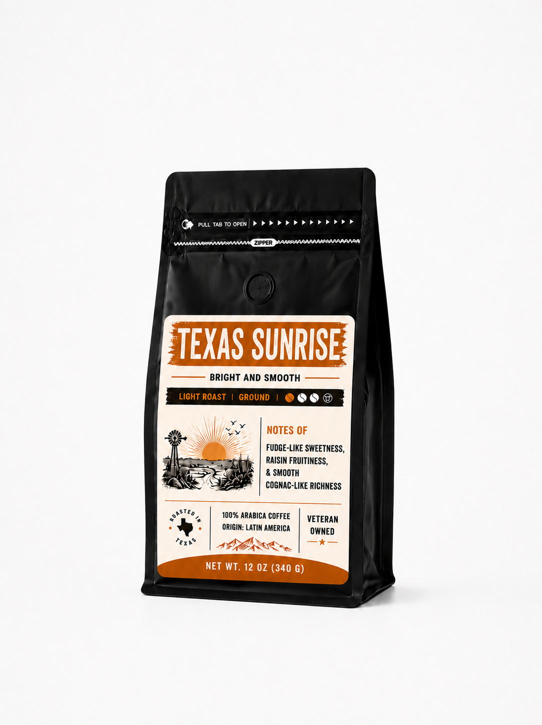 TEXAS SUNRISE - Light Roast, rich, and sweet.